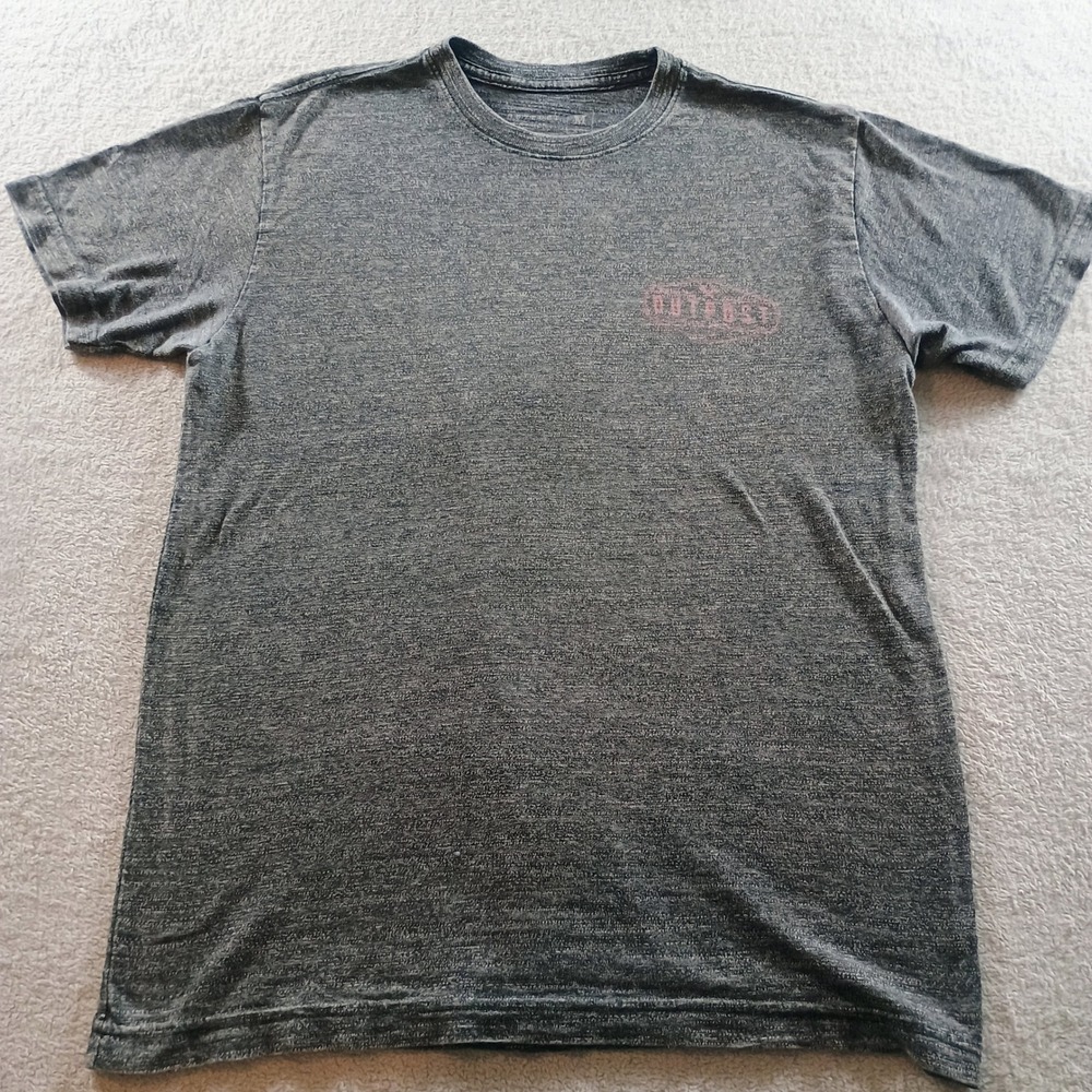 Outpost‎ Mens T-Shirt Premium Workwear Charcoal Grey Medium Graphic Tee